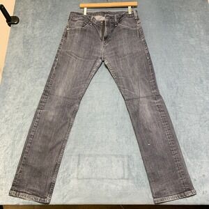 Levi's 504 Regular Straight Fit Jeans Men 34x32 Gray Denim Pockets Everyday Wear